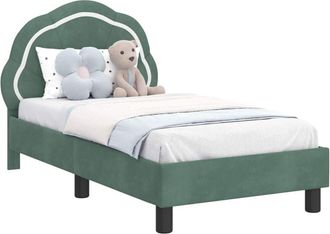 vidaXL Estructura De Cama Para Ni&ntilde;os Peque&ntilde;os Con Cabecera Verde Mar Vidaxl
