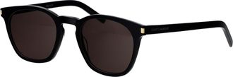 Saint Laurent Unisex Sunglasses Sl28 Slim Black Acetate Black-Black-Black Black/black/black