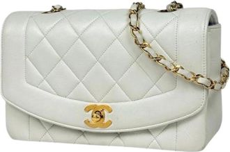 Chanel Pre-owned Vintage Shoulder Bag - Dames - Vintage Schoudertas - Wit - ONE Size - Leer - Vintage