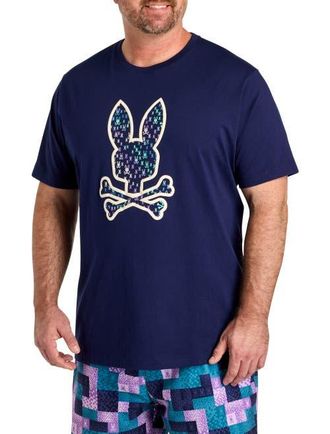 Psycho Bunny Big & Tall Nev Bunny Graphic Tee in Evening Blue at Nordstrom, Size 5X Big
