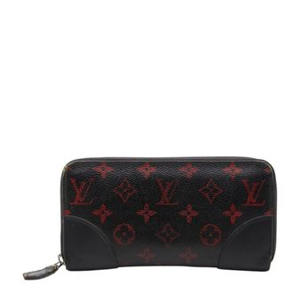 Louis Vuitton Monogram Black Red Color Pvc Leather Long Wallet (Bi-Fold) (Pre-Owned)
