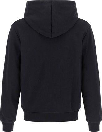A.P.C. Logo-Flocked Cotton Hoodie - Black