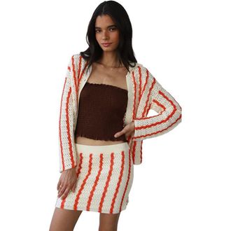 Callahan Sienna Crochet Button Down Top - Womens in Poppy at Nordstrom, Size X-Large