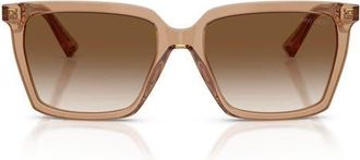Jimmy Choo London 55mm Square Sunglasses in Transparent Tan /Brown at Nordstrom