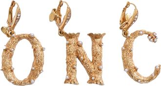 Oscar De La Renta Oscar De La Renta Alphabet O, N, C Single Earrings in Gold Metal