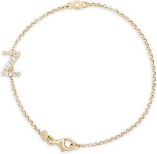 Meshmerise Diamond Initial Bezel Bracelet in Yellow-Z at Nordstrom Rack