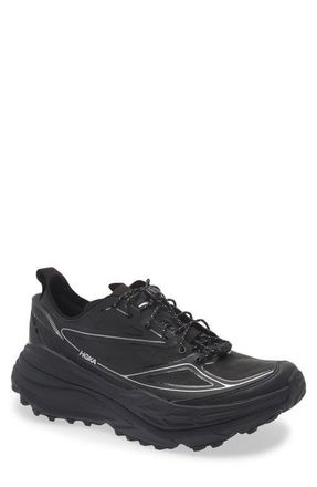 Hoka One One Stinson One7 Trail Sneaker in Black /Silver at Nordstrom, Size 10.5