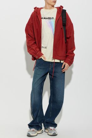 Palm Angels Cotton Hoodie, Mens, Red