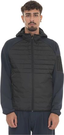 HUGO BOSS Hybride HD Hooded Harrington Jas - Heren - Winterjassen - Blauw - L - Polyester - Jassen