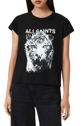 AllSaints Static Anna Cotton Graphic T-Shirt in Black at Nordstrom, Size X-Small