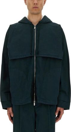 Helmut Lang Garment-Dyed Windbreaker - Heren - Zomerjassen - Groen - S - Katoen - Jassen