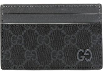 Gucci GG Supreme leather cardholder - men - Calf Leather - One Size - Grey
