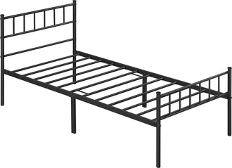 Yaheetech Yaheetech - Marco De Cama Para Colch&oacute;n De 90x200cm Cama Individual Con Patas 32cm Cama De Metal Con Espacio Bajo De Almacenamiento Negro