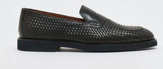 Doucal's Mocassino Penny in pelle intrecciata