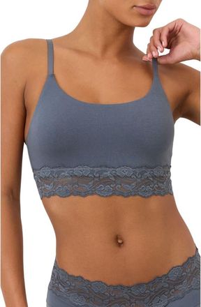 Pact Lace Modern Scoop Bralette Made With Organic Cotton in Light Steel Blue at Nordstrom, Size 3X-Large
