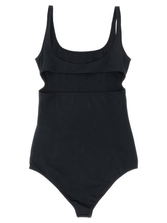 Courr&egrave;ges Cutout Back One-Piece Swimsuit - Black