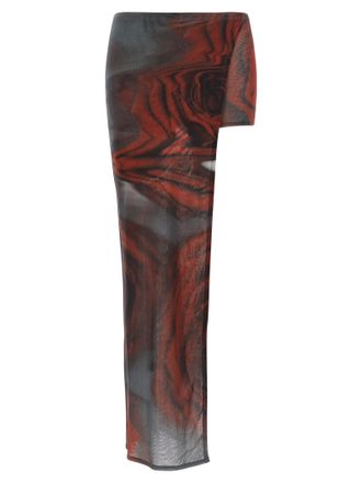 Jean Paul Gaultier Womens The Red Blurry Roses Skort