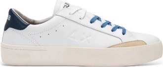 Sun 68 Sneakers, male, White, 11 UK, White Blue Leather Street Shoes