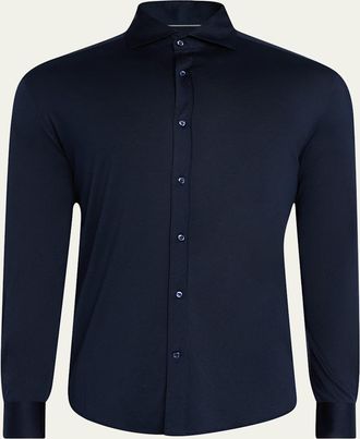 Brunello Cucinelli Mens Silk and Cotton Sport Shirt