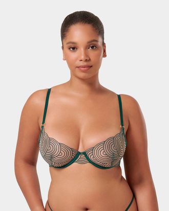 Bluebella Aster Wired Bra Botanical Garden Green/Sheer - Green / 30DDD/F