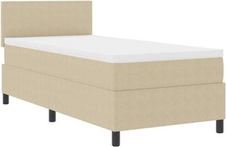 vidaXL Cama Tipo Box Spring Gris Claro Y Blanco. 203 X 100 X 88 Cm Vidaxl