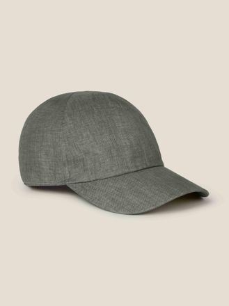Luca Faloni Safari Green Linen Baseball Cap