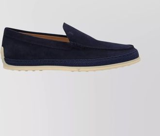 Tod's round toe suede slippera loafers