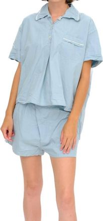 Domi Short Sleeve Pajama Shirt In Sterling
