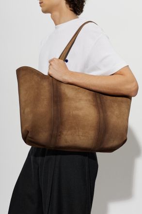 Jil Sander Suede Shopper Bag, Mens, Brown
