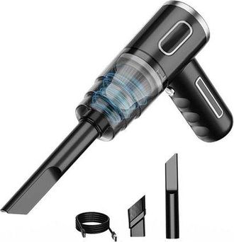 OEM Aspiradora Port&aacute;til Inal&aacute;mbrica Para Coche - Mini Aspiradora Recargable Port&aacute;til Para Coche - Negra - 2 Accesorios - 29000 Pa