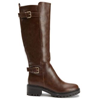 SOLESISTER Womens Jupe Biker Boots - Brown - Size UK 3