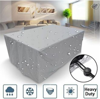 OEM Housse De Jardin - Polyester Oxford 210d - Imperm&eacute;able Uv R&eacute;sistant - Pour Table Banc Rotin - 150x150x75 Cm - 1 Pi&egrave;ce
