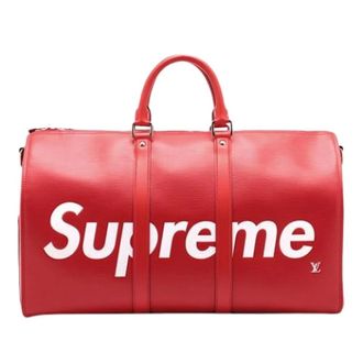 Louis Vuitton Vintage, unisex, Rood, ONE Size, Leer, Pre-owned Keepall Bandouliere 45