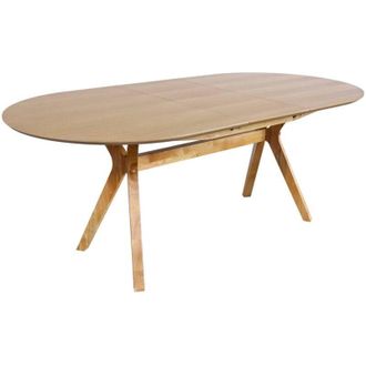 Sweeek 4-8 seater extendable dining table, Olivia, 160x200 cm, MDF and oak veneer, Natural colour