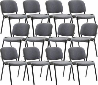 Clp Pack De 12 Sillas Confidente Ken En Tela Gris