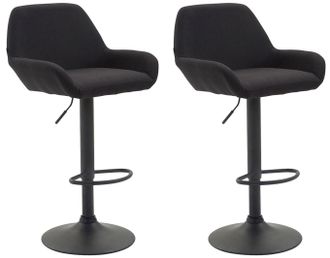 Clp Set De 2 Taburetes Braga En Tela Negro Negro
