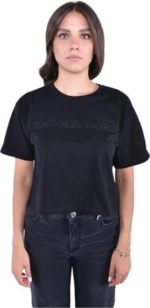 Michael Kors Katoenen Jersey T-shirt met Logo en Studs - Dames - T-shirts - Zwart - XS - Katoen - Tops