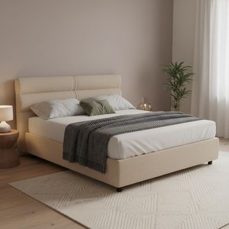 Dmora Cama Plaza Y Media Brinzio, Colch&oacute;n Incluido, Desenfundable Made In Italy, Contenedor, Gris Topo