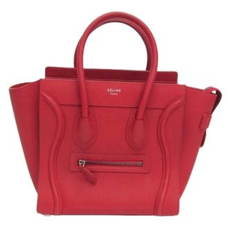 Celine Pre-owned Handbags, female, Red, Size: ONE SIZE Pre-owned Micro shopper 167793