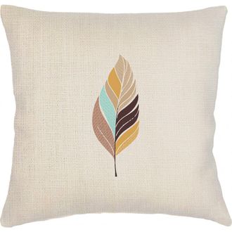 Anaya with Love Feather Mirage Embroidered Linen Pillow Cover Only in Beige at Nordstrom, Size 20X20