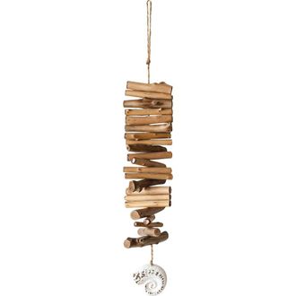 Foreside Home And Garden Seashell Driftwood Hanging Accent Natural Wood Metal & Rope in Brown at Nordstrom