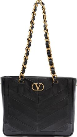 Valentino Garavani Black Laseine Small Tote