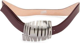 Jean Paul Gaultier The Curved Junior Leather Belt in Burgundy at Nordstrom, Size Medium