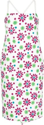 Saint Laurent Floral Print Midi Jurk - Dames - Casual kleedjes - Veelkleurig - M - Leer - Kleedjes