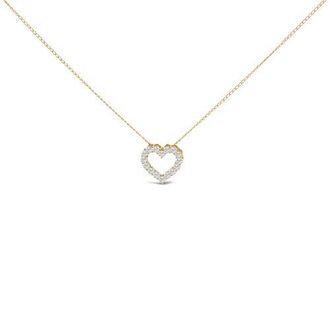 House of Brilliance 14K Gold 1/2 Carat Lab Grown Diamond Heart Shape Pendant Necklace in Yellow at Nordstrom