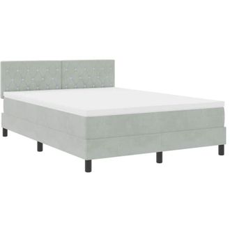 vidaXL Vidaxl - Cama Con Somier Y Colch&oacute;n Gris Claro 140 X 200 Cm Tela