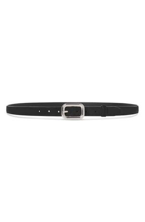 Frame Denim The Rounded Buckle Suede Belt in Black at Nordstrom, Size X-Small