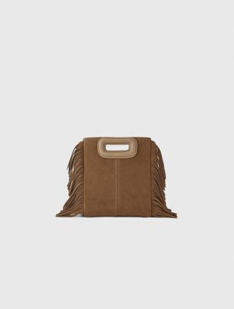 Maje M Mini Bag In Suede Leather - Camel - Maje