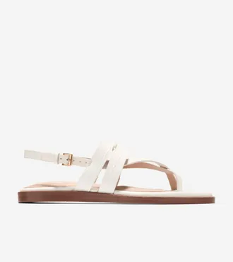 Cole Haan Womens Go-To Estella Flat Thong Sandals - White Size 10.5