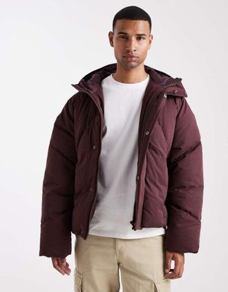 Asos Piumino bordeaux oversize-Marrone